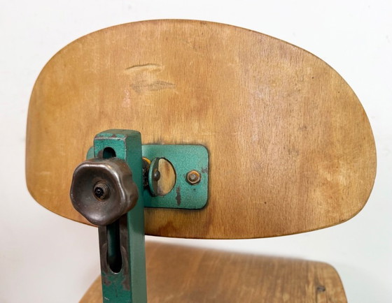 Image 1 of Dark Green Industrial Workshop Chair, 1950s