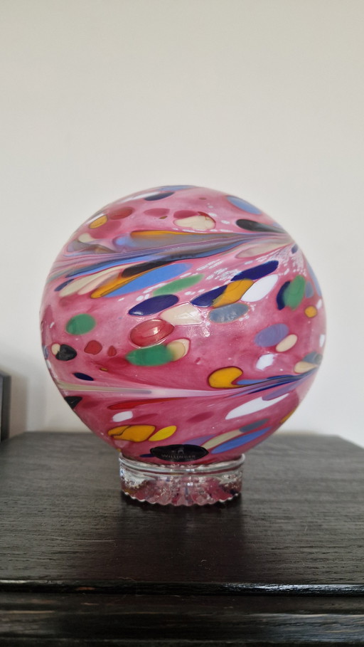 Hand-blown glass orb willigen glassblowing studio