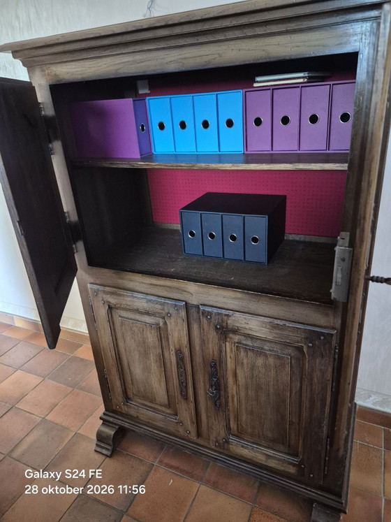 Rustikaler Eichenschrank, Schränke, Eisen, Holz, Braun (Foto 2 von 5)