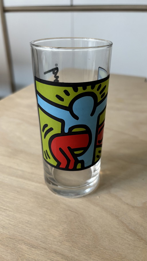 Keith Haring waterglas, glas, jaren ‘90