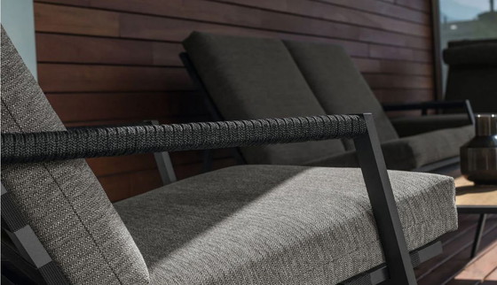 Image 1 of Conjunto de estilo rústico de 2 sillones + 2 pufs de Talenti