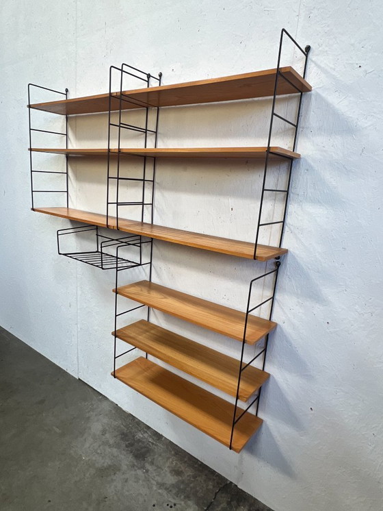 Image 1 of Étagère murale vintage en hêtre / système mural modulaire, Allemagne années 1970