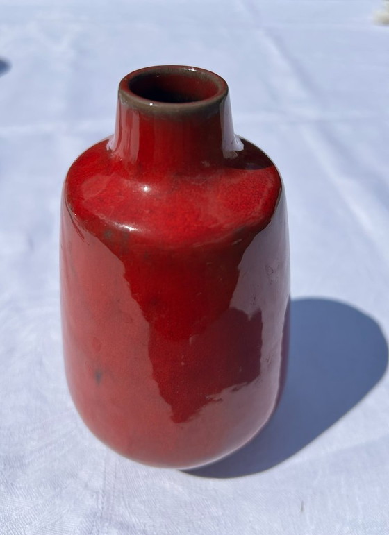 Image 1 of Bückeburg ceramic vase 52 – vintage 60s 70s lava red
