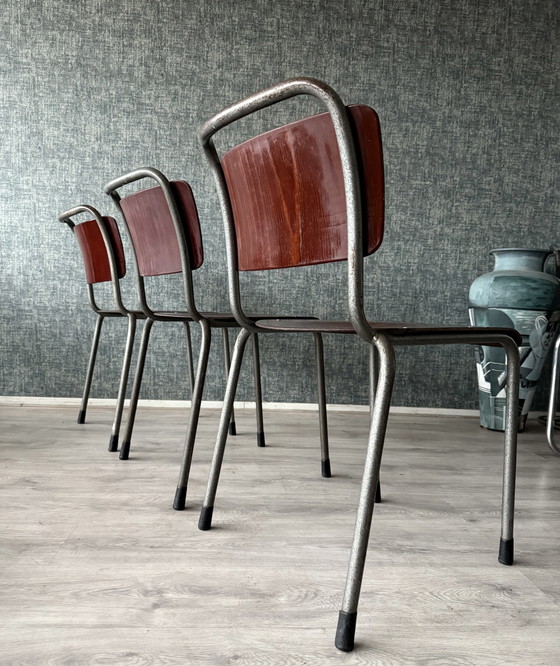 Image 1 of Set di 3 sedie vintage Gispen 106 "TU Delft".