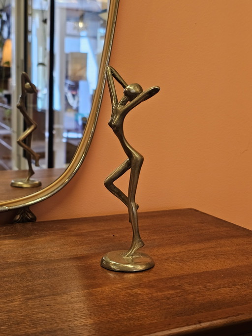 Vintage Brass Figurine Dancing Woman Ballerina – decoratieve objecten