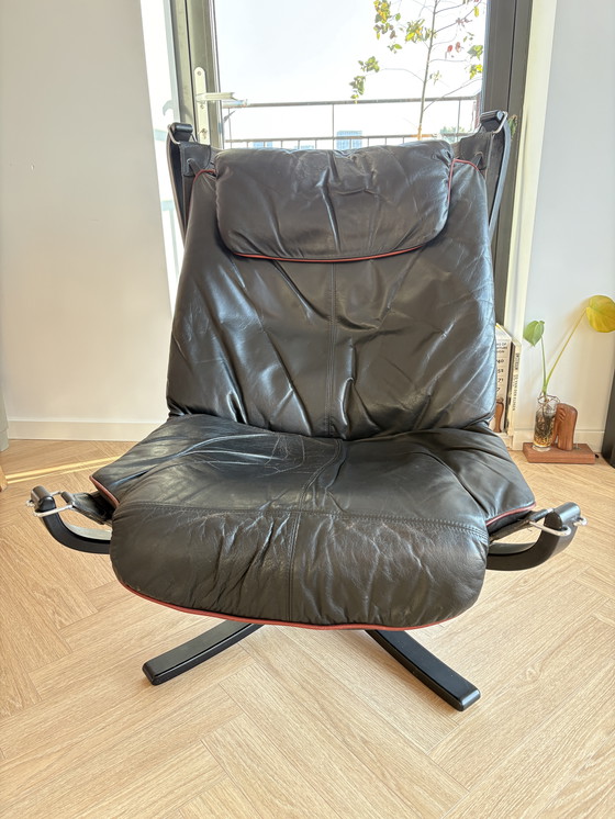 Image 1 of Black Vatne Møbler Falcon chair by Sigurd Ressell, high model