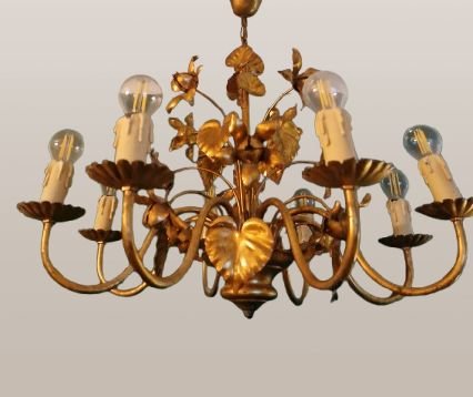 Set of 3 Hollywood Regency lamps 
Masca firenze, Chandeliers, Metal, Plastic, Creme (photo 4 of 9)