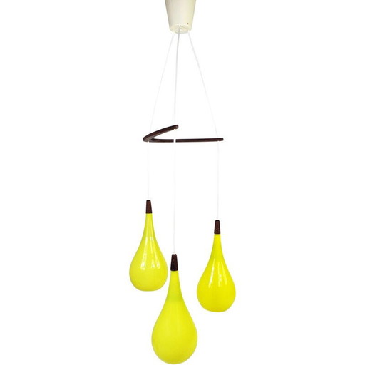 Lampadario vintage Holmegaard giallo, anni '60