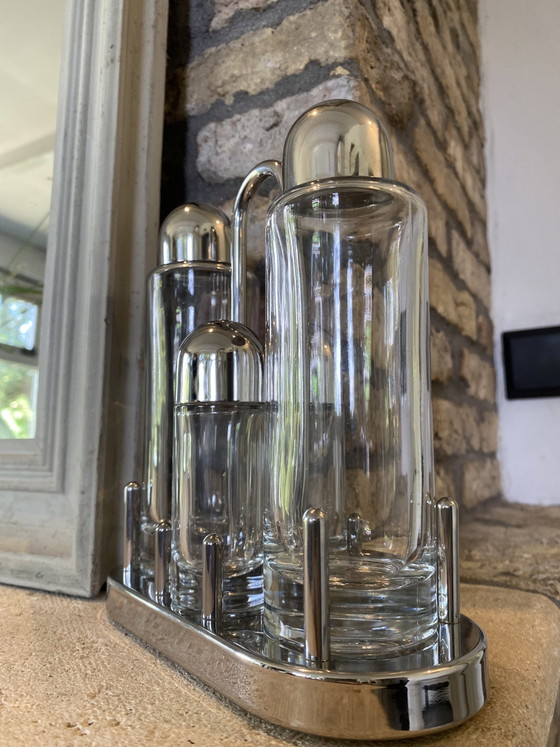 Alessie Öl-Essig-Pfeffer-Salz-Set – Tischdekoration, Glass, Metal (photo 3 of 8)