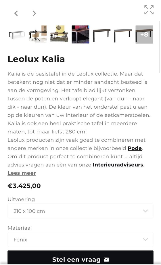 Image 1 of Leolux Kalia table white- black