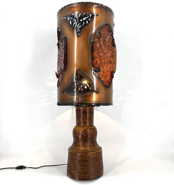 Image 1 of XL tafellamp van Potterie D'Accolay, jaren 70.