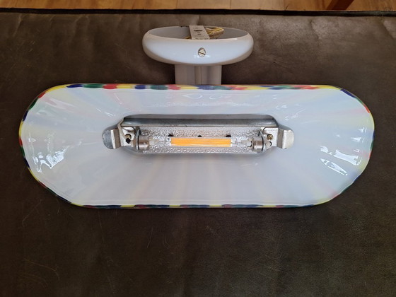Image 1 of Vintage Murano circus stripe wall lamp