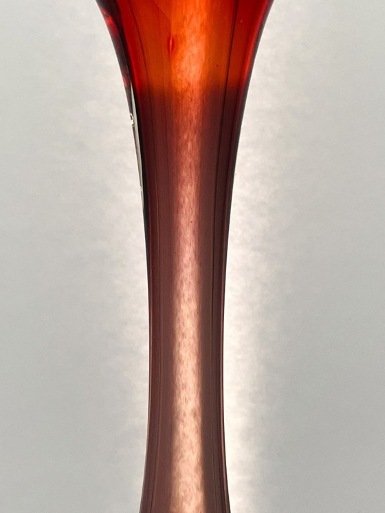 Image 1 of Retro sueco- Börne augustsson- Jarrón con huella digital - alto- rojo