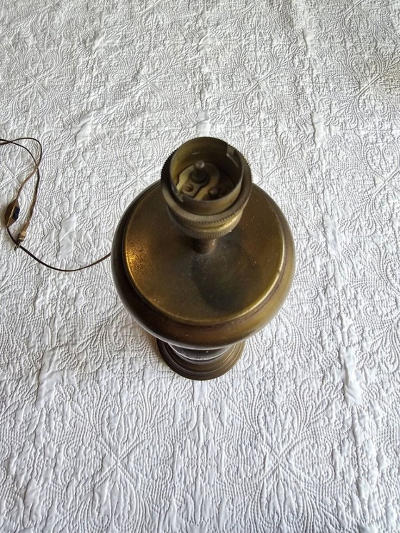 Wunderschöne antike Messing-Kronleuchterlampe – Tischlampen, Brass (photo 5 of 5)