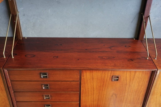 3-Bay Rosewood Wall System by Louis Van Teeffelen for Wébé – Webe, Wall cabinet, Mid Century Modern (photo 7 of 21)