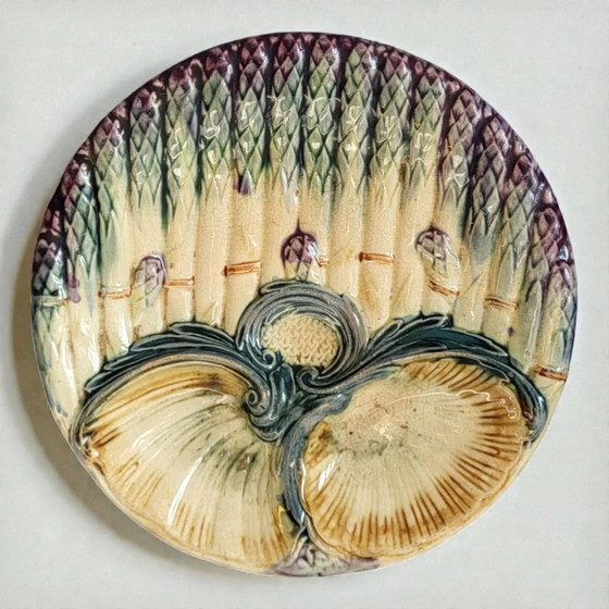 Large asparagus plate barbotine Onnaing / Wasmuel – Crockery, Porcelain (photo 2 of 6)