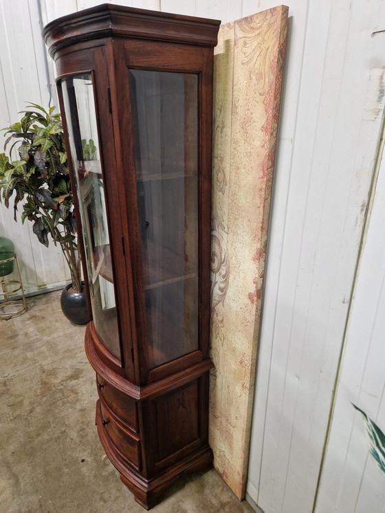 Image 1 of Classic English mahogany display cabinet, china cabinet, and drinks cabinet, dimensions 64x43cm and 180cm high.