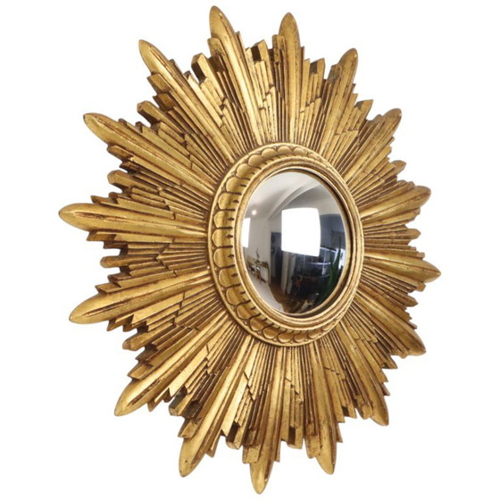 Bladgoud Zonnespiegel Sunburst Spiegel Hars 56cm – Plastic, Glass (photo 16 of 24)