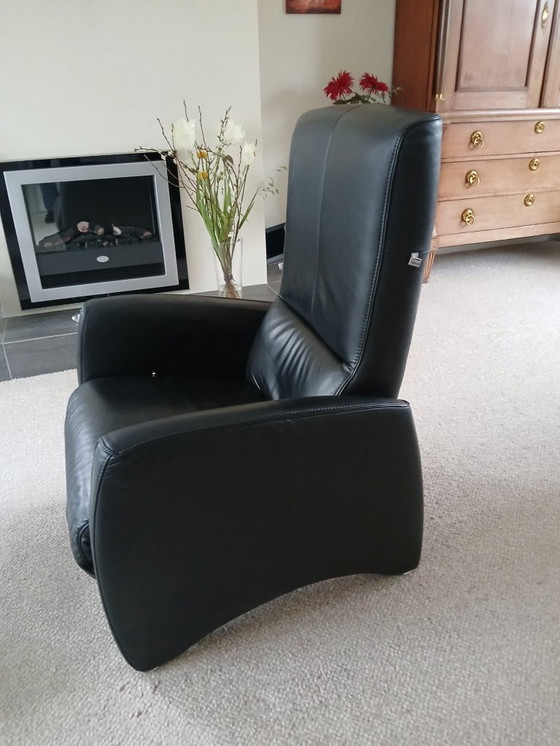 Image 1 of Poltrona relax Hukla taglia S, pelle nera (usata, in ottime condizioni)