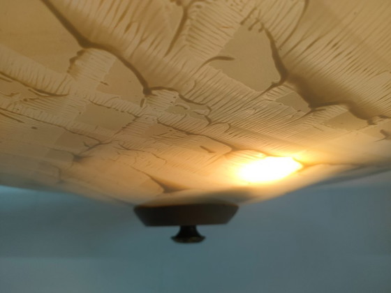 Image 1 of Vintage 50s/60s Scandinavian (style) large glass ceiling light