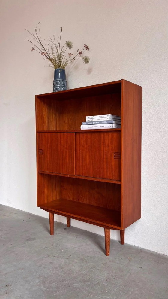 Image 1 of Vintage bookcase sliding doors teak
