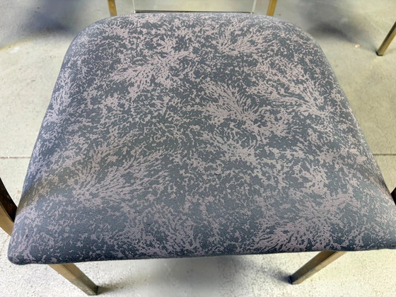 Sillas de comedor de latón y metacrilato de Belgochrom, década de 1970 - Juego de 6 – Plexiglass, Textile (photo 2 of 12)