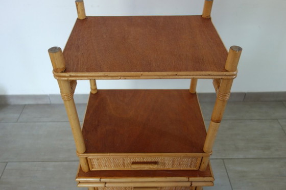 Coppia di comodini in vimini intrecciato e bambù, anni '70/'80 – Rattan, Wicker (photo 15 of 15)
