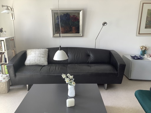 Zwart leren Montis Riva bank