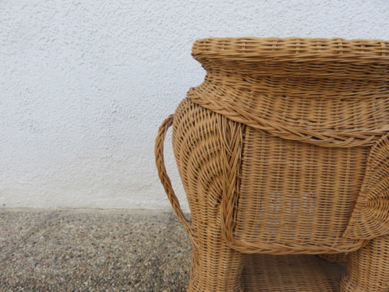 Image 1 of Rattan elephant side table or end table from the 60s/70s