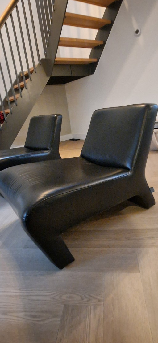 Machalke Crack 60 Sessel – schwarzes Leder – deutsches Design