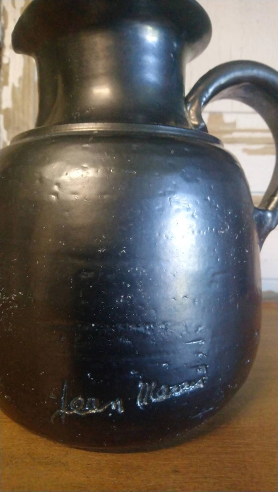Brocca in ceramica smaltata nera "Jean Marais" – Bicchieri e caraffe, Porcelain, Vintage (photo 4 of 15)