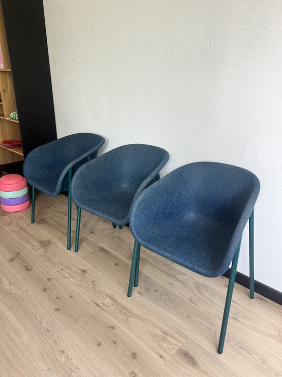 Image 1 of Lot de 3 fauteuils design De Vorm LJ 1 bleu foncé