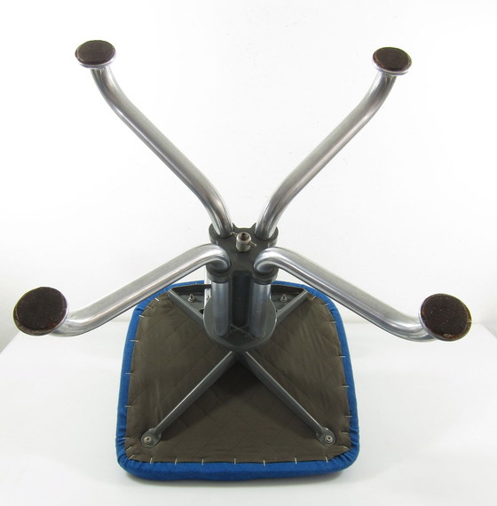 Image 1 of Chaise de bureau Gispen bleue vintage des années 1930