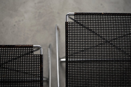Image 1 of Vintage minimalistische metalen X-Line stoelen van Niels Jørgen Haugesen voor Hybodan, jaren 70, set van 4