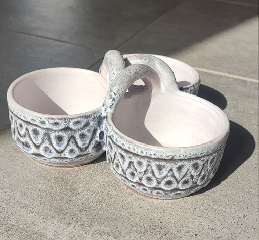 Soporte para servir trípode de cerámica Jean Austruy, años 50/60