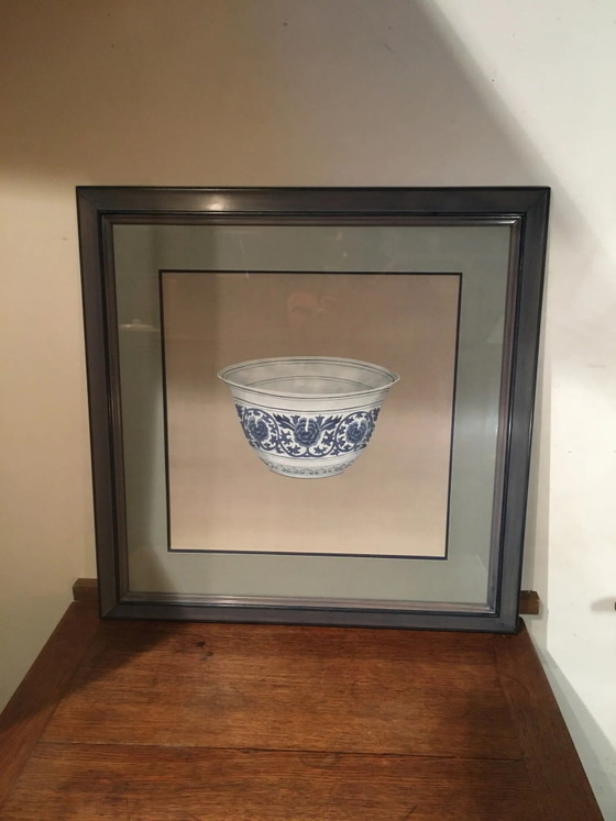 Ceramica Ming blu e bianca, dipinta a mano. – Dipinti e disegni, Carta (photo 3 of 7)