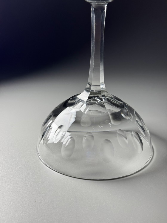 Image 1 of Set van 8 Art Deco champagnecoupéglazen (jaren 1920-1930) – halfkristal, handgegraveerd