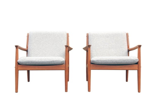 Coppia di poltrone scandinave, Svend Age Eriksen, Glostrup Mobelfabrik, 1963 – fauteuils, Textile, Wood (photo 2 of 9)