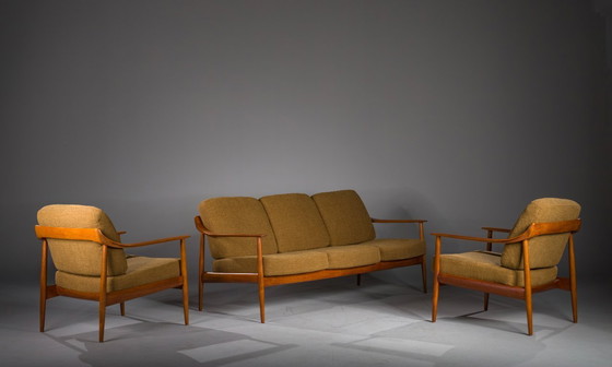 Image 1 of Mid-Century Lounge Chairs and 3-Seater Sofa by Walter Knoll Antimott, 1960s, Set of 3