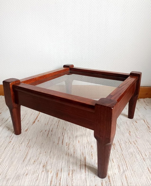 Tavolino da caffè scandinavo in legno e vetro