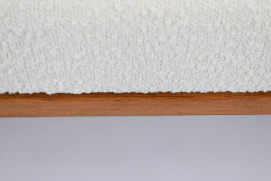 Image 1 of Scandinavian Two-Seater Sofa, 60'S Style, Teak & White Bouclé