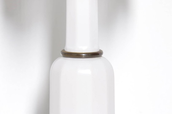 Image 1 of Table lamp with glass shade, glass beads, porcelain, 43cm, 1970s vintage