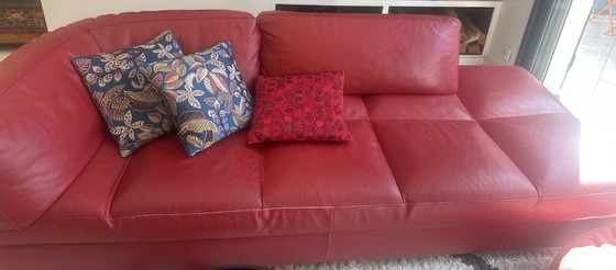 Image 1 of Canapé angle Roche  Bobois cuir rouge