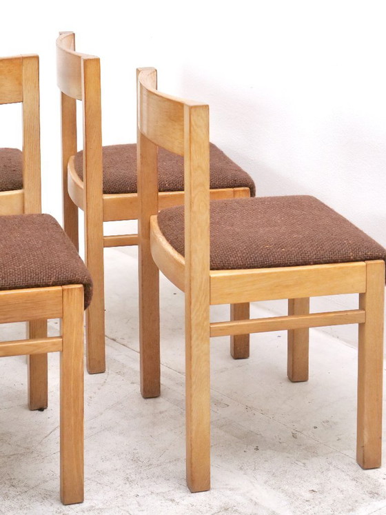 Brutalistisch Design Massief Licht Eiken Salonstoelen Jaren 70, Set van 6 – Eetkamerstoelen, Wood (photo 8 of 26)