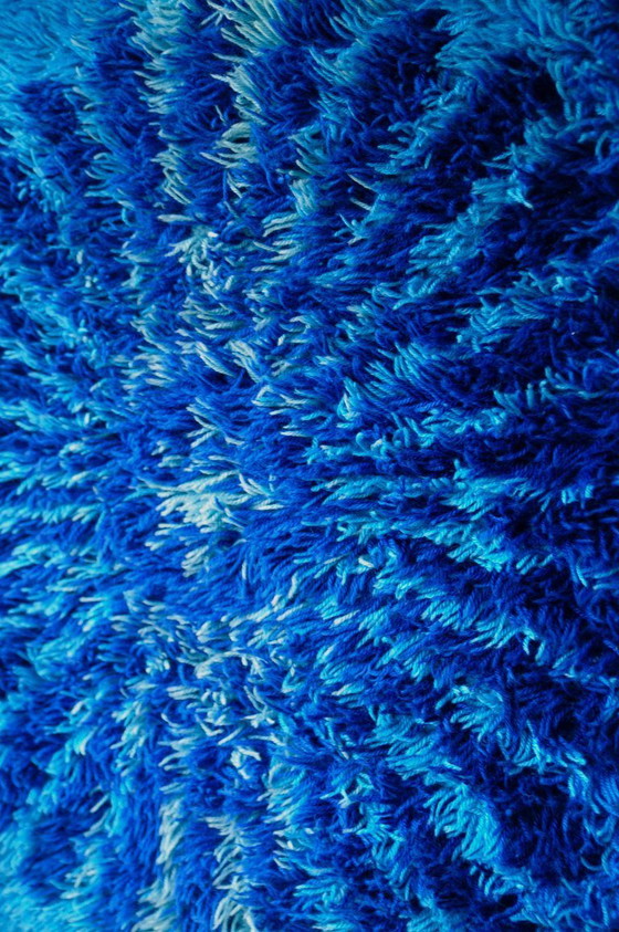Image 1 of groot blauw vintage wandkleed