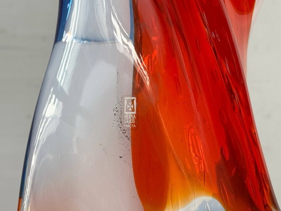 Image 1 of Murano style studio glass vase, tricolore, Mdina Glass Malta, 1970s