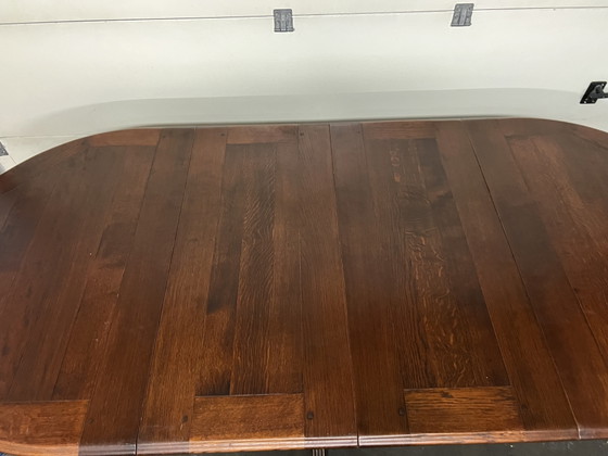 Bannink jugendstil donker kersenhout eetkamer tafel uitschuifbare – Eettafels, Wood (photo 6 of 8)