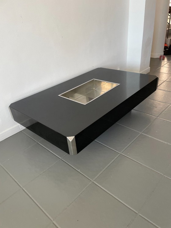 Image 1 of Tavolino Alveo laccato nero, disegnato da Willy Rizzo per Sabot, anni '70.