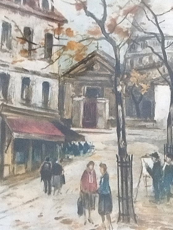 Image 1 of Litografia firmata da Charles BLONDIN (1913-1991) - "Parigi, Place du Tertre"