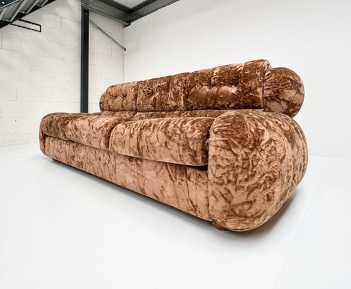 Italian vintage velvet sofa and sofa bed, 1970s